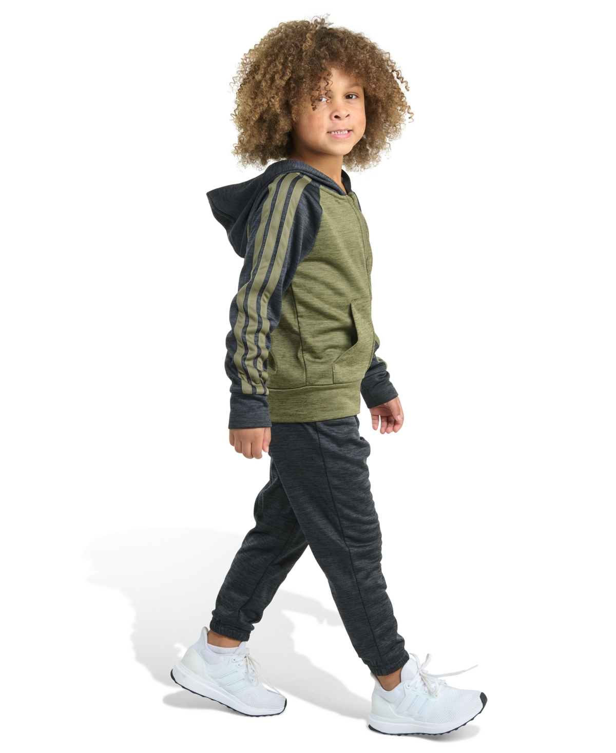 Adidas Originals Toddler And Little Boys 2-piece Long Sleeve Fleece Jacket And Joggers Set In Green