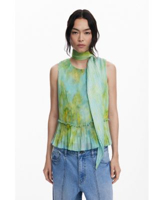 Women's Watercolor crumpled scarf