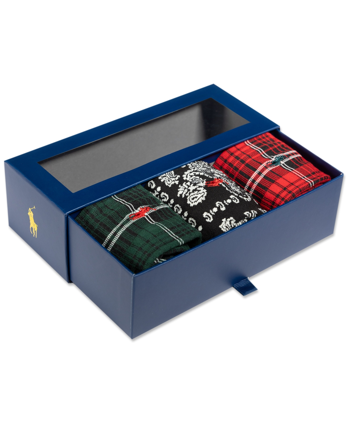 Polo Ralph Lauren Men's 3-Pack Chopped Bandana And Plaid Socks Gift Box