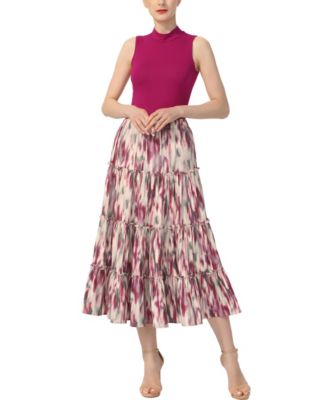 Women's Tiered Midi Skirt