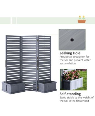 Freesding Outdoor Privacy Screen, 4 Self-Draining Planters,