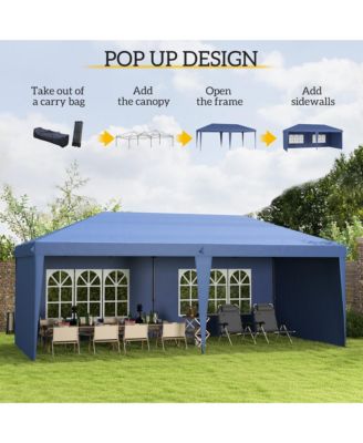 9.7' x 19.2' Pop Up Canopy with 4 Removable Sidewalls,