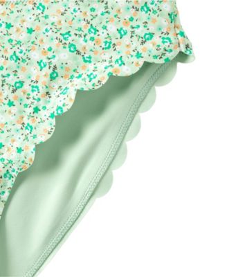 Women's Tugless Scallop High Waisted Bikini Bottoms