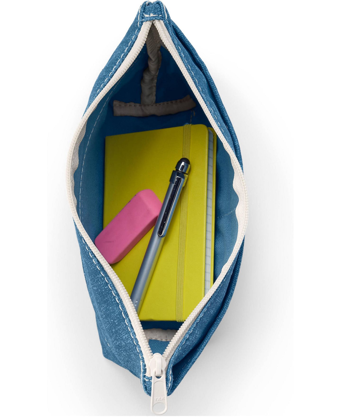Сумка Lands' End Zipper Canvas Pouch, цвет: Джинсовый синий — фото 2