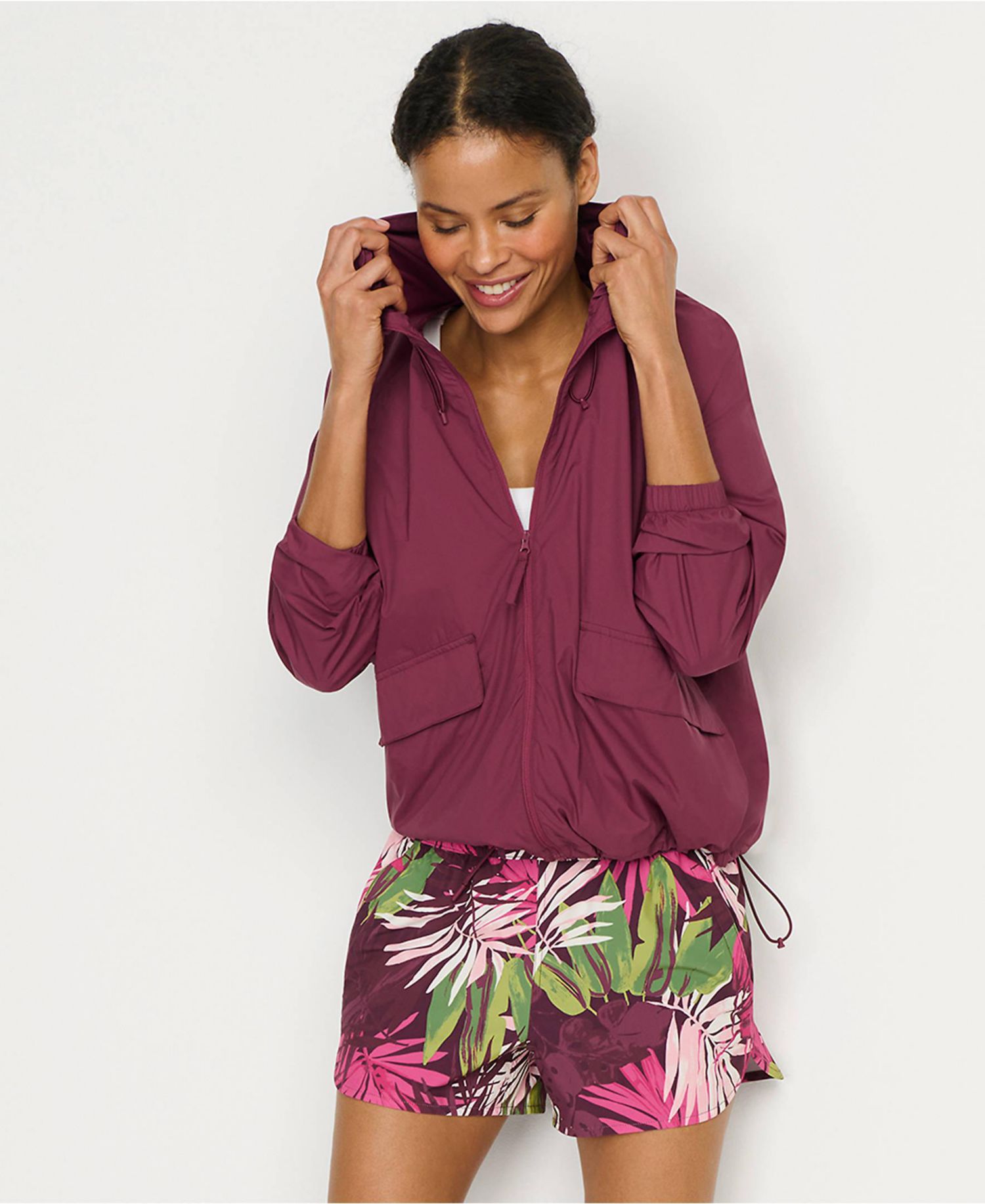 Women's UPF Packable Hooded Windbreaker Jacket