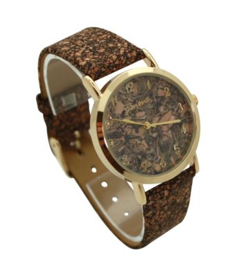 Brown Cork Style Strap Women Watch