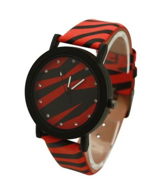 Red Zebra Colorful Strap Women Watch
