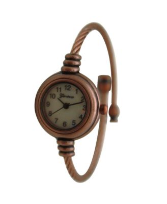Copper Thin Swirl Delicate Bangle Women Watch