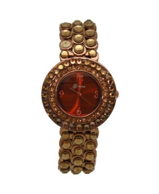 Copper Shiny Rhinestones Metallic Women Watch