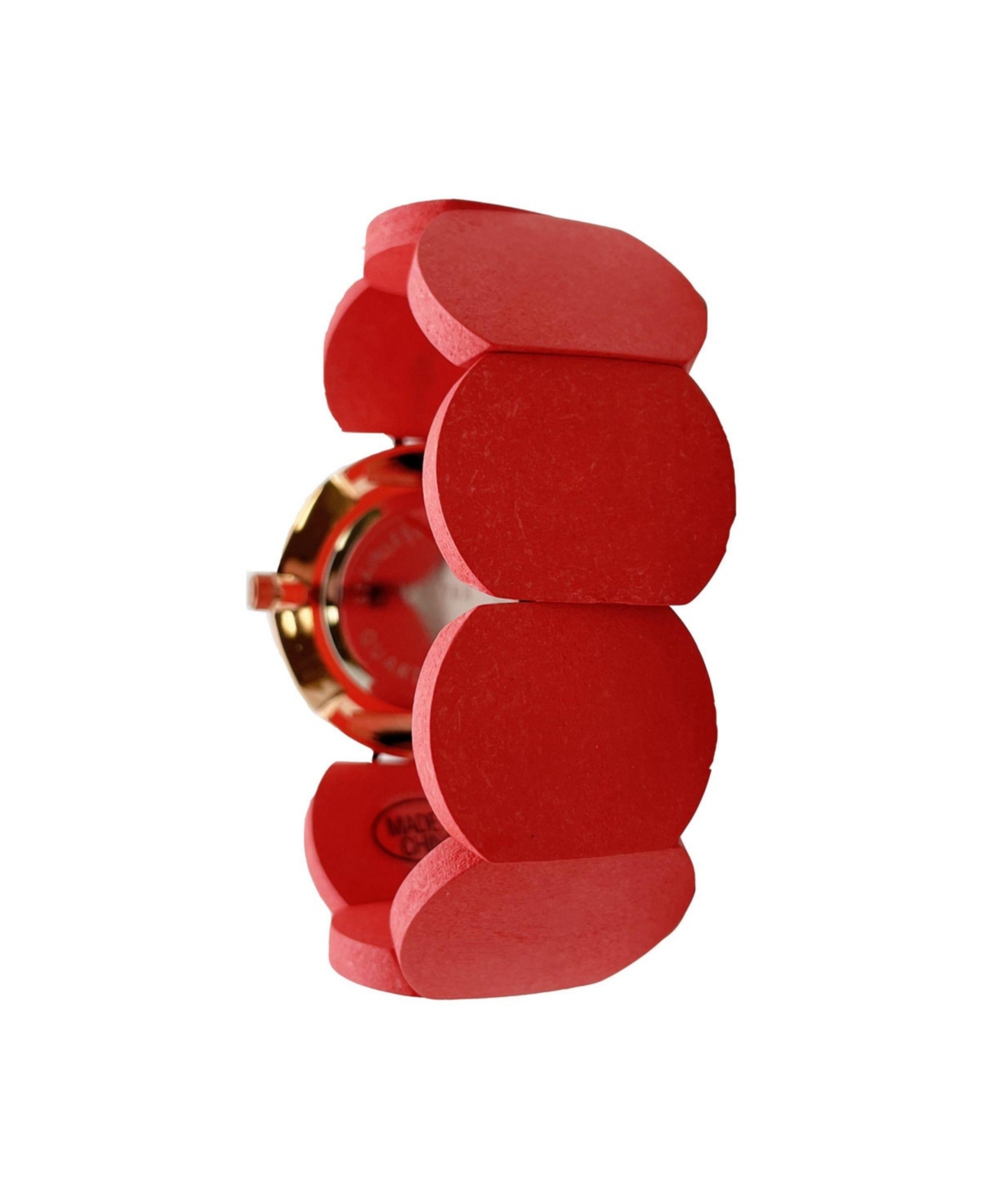 Olivia Pratt Coral Stretch Wooden Watch