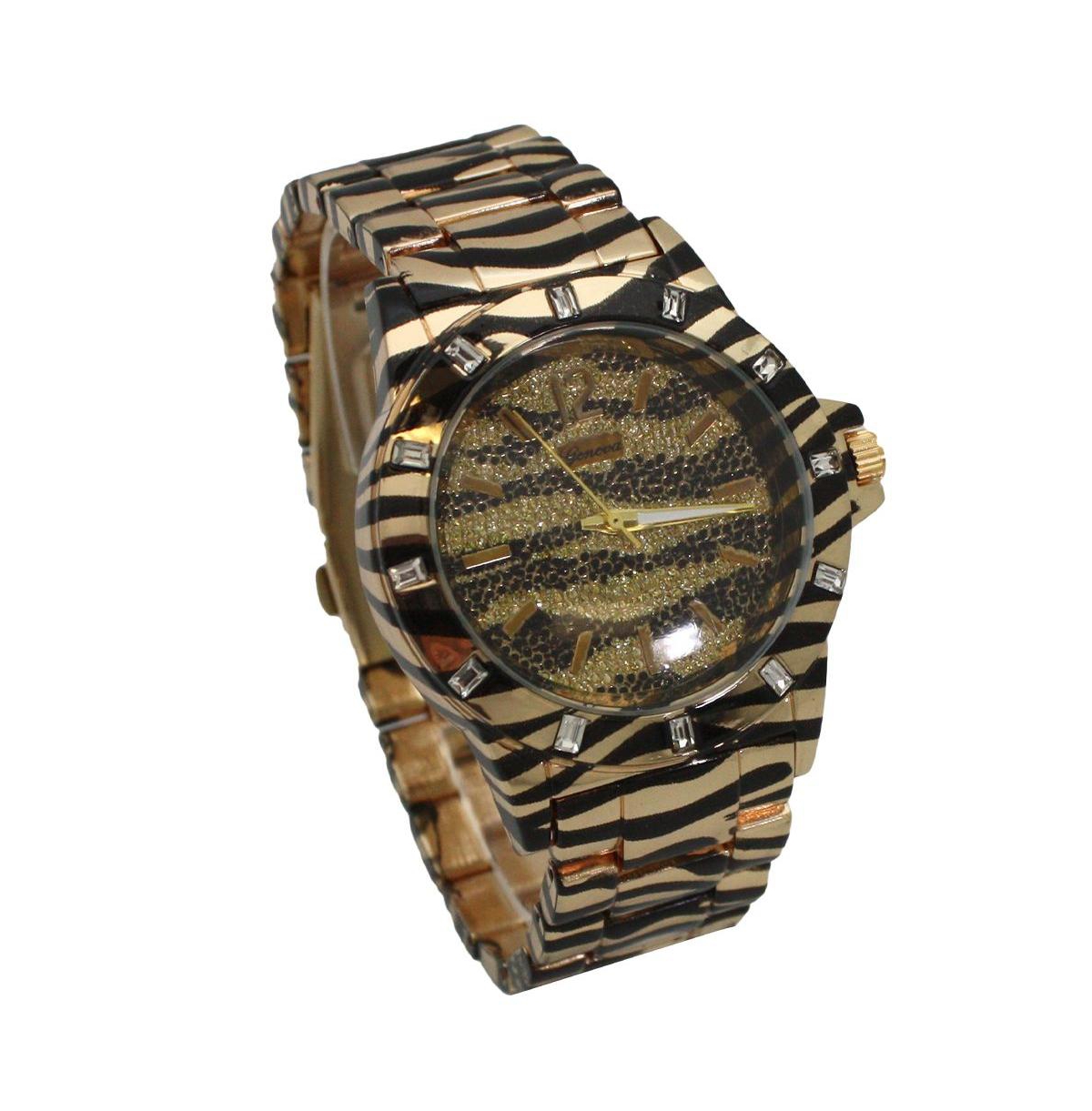 Gold Tiger Women's Animal Print Metal Watch
