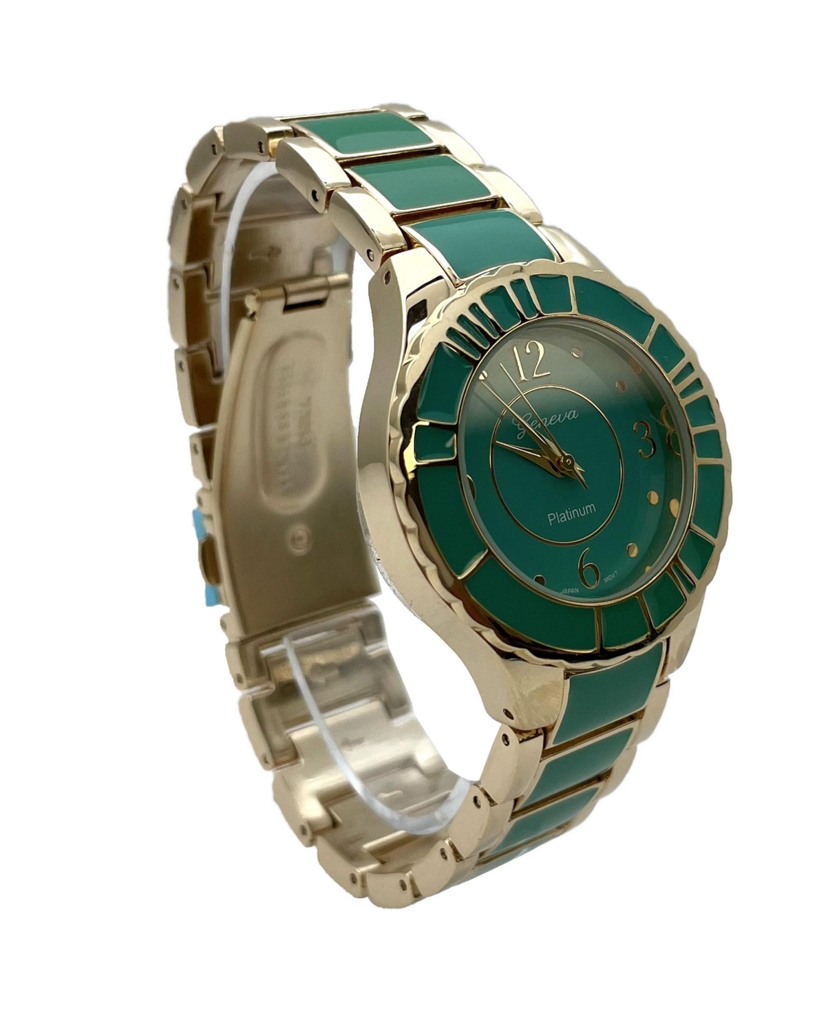 Olivia Pratt Green Two Tone Colorful Gold Women Watch