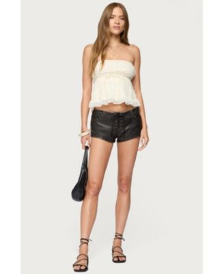 Women's Lace Up Micro Shorts