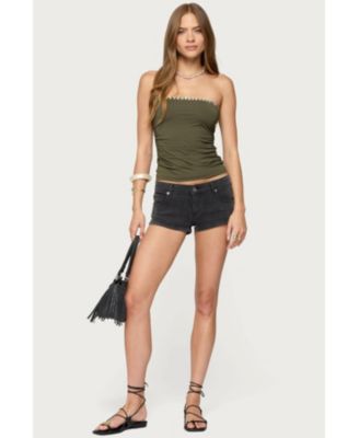 Womens Liat Ruched Built In Bra Tube Top