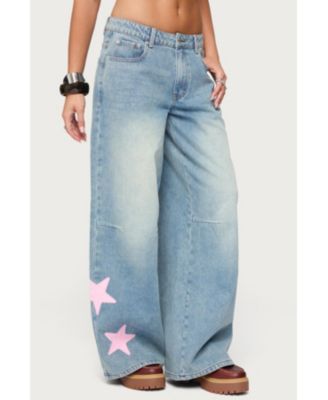 Women's Trish Stars Low Rise Baggy Jeans