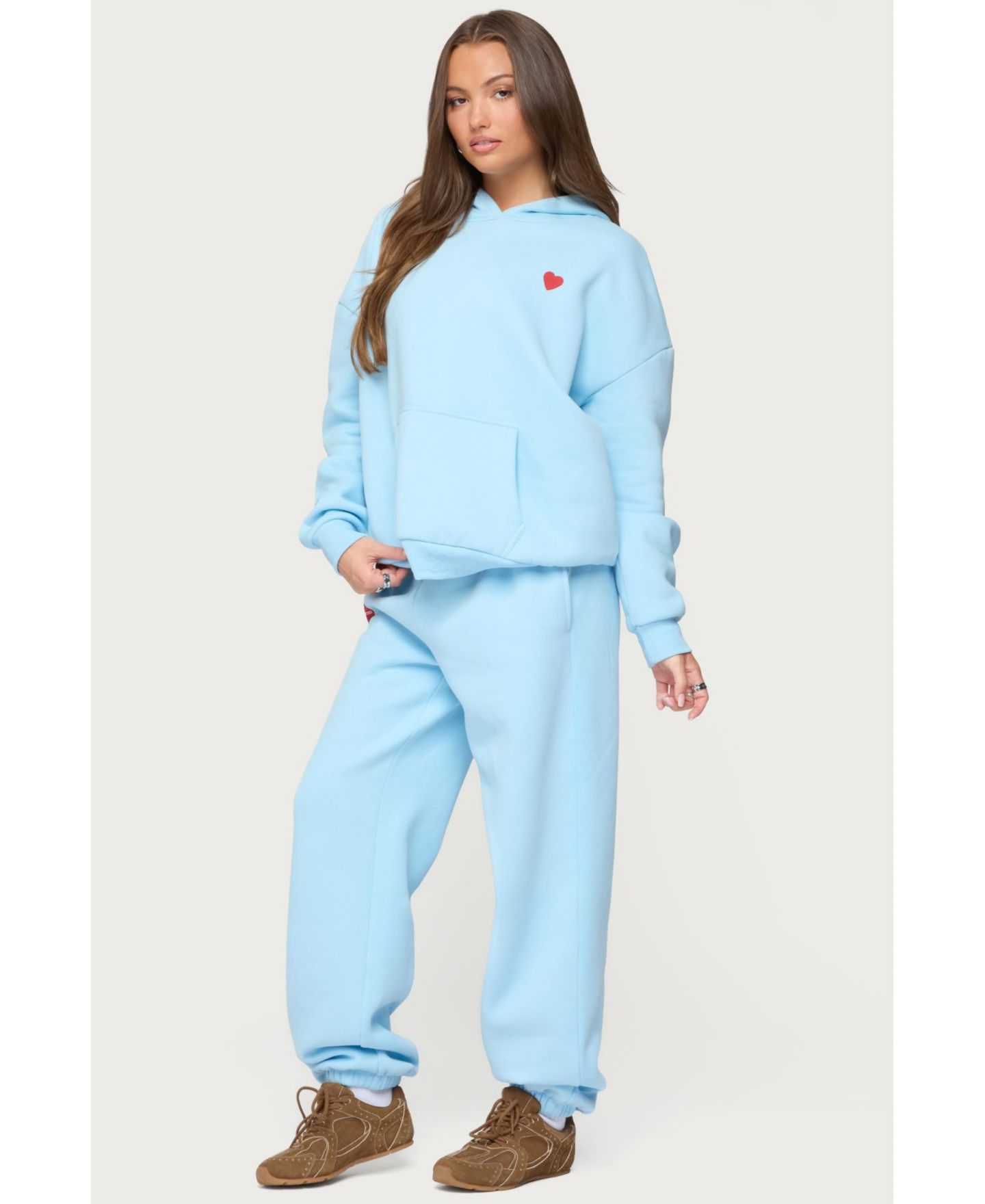 Женские брюки Edikted Call Me Sweatpants, цвет: Светлый синий — фото 3
