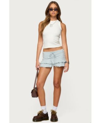 Women's Avia Ruffle Striped Mini Skort