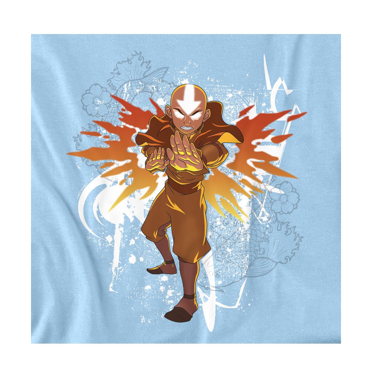 Logovision Men's Avatar The Last Airbender Flower And Fish Aang T-Shirt