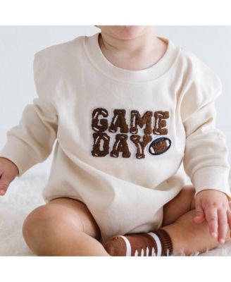 Baby Girl and Boy Game Day Patch Long Sleeve Romper