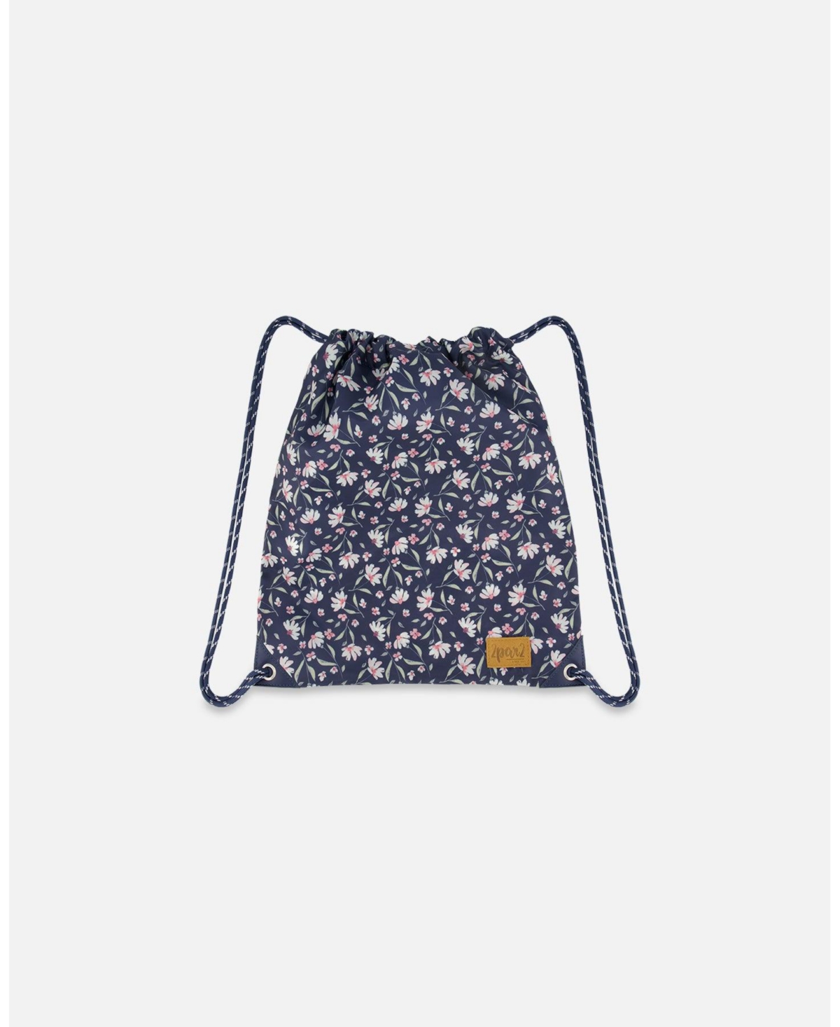 Deux par Deux Girl Drawstring Bag Navy Flower Print - Toddler|Child - Navy flower print