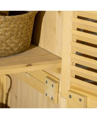 5&#39; x 3&#39; Wooden Garden Storage Shed with Asphalt Roof, Natural