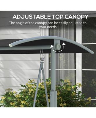 2 Person Porch Swing with Canopy, Table, Storage Console,