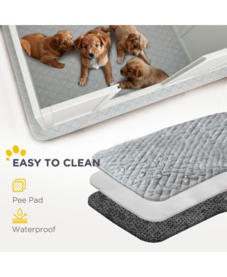Whelping Box for Dogs with Waterproof Pad & Adjustable Door