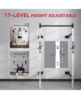 Folding Squat Rack with Pull Up Bar, 1000 Pounds Capacity,