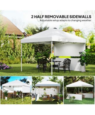 10' x 10' Pop Up Canopy Tent with 2 Half Sidewalls, Dark