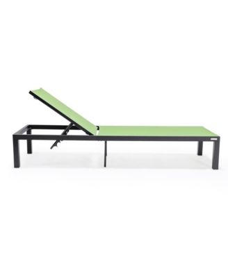 Marlin Patio Chaise Lounge Chair With Black Aluminum Frame, Set of 2
