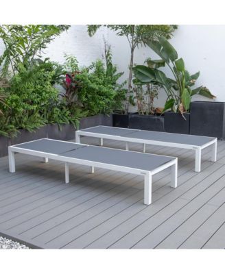 Marlin Patio Chaise Lounge Chair With White Aluminum Frame, Set of 2