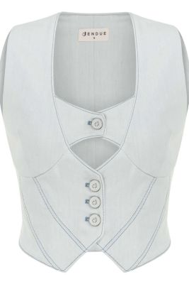 Women's Myla Denim Top - Cut-Out Vest