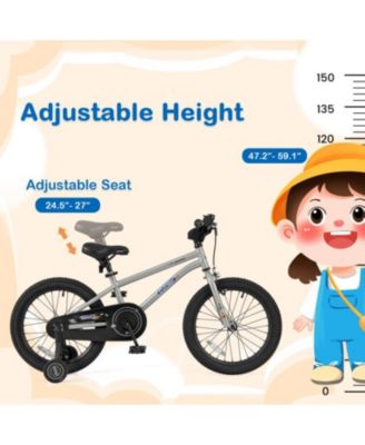 Kids Bike with Adjustable Seat, Hand & Coaster Brake, and Training Wheels