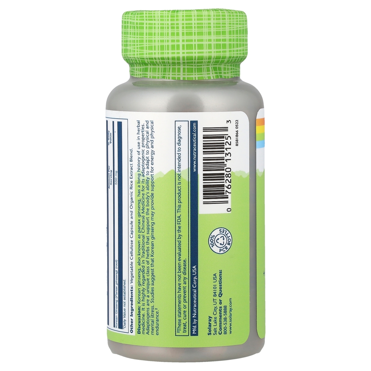 Solaray True Herbs Korean Ginseng 550 mg