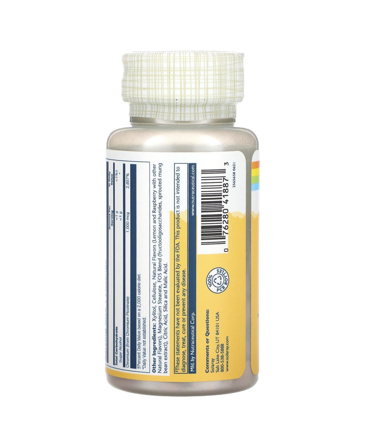 Solaray Chromium Picolinate Lozenges 1000mcg, | 100 Count