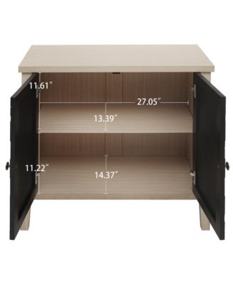 CASAINC 2-Door Carved Storage Cabinet with Adjustable shelf