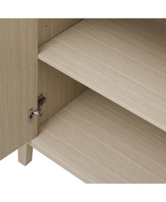 Carved Storage Cabinet With 4 Door Sideboard Coffee Bar Cabinet With Adjustable Shelf