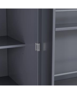 77" Freestanding Tall Kitchen Pantry Cabinet with Drawers and Adjustable Door Shelves