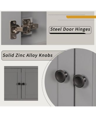 24" Modern Bathroom Vanity With Ceramic Sink, Sleek Design and Open Style Shelf