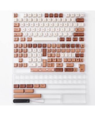 Coffee Cat Dye Sub PBT Keycaps,152 Full Keys Dye Sublimation Custom Keycap with Key Puller for Cherry Gateron MX Switches Mechanical Gaming Keyboard