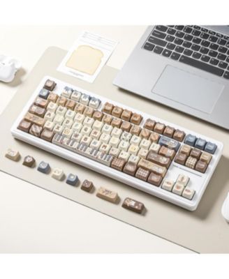 Dye-Sub PBT Keycap Set, Mao Profile, 142 Full Keys Cute Cat Custom Keycaps with Key Puller for Cherry Gateron MX Switches Mechanical Gaming Keyboard