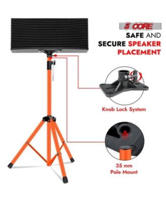 Speaker Stand Tripod Heavy Duty Adjustable Up to 72 Inch DJ Studio Monitor Stands Pole Mount - ORANGE - 2 PCS