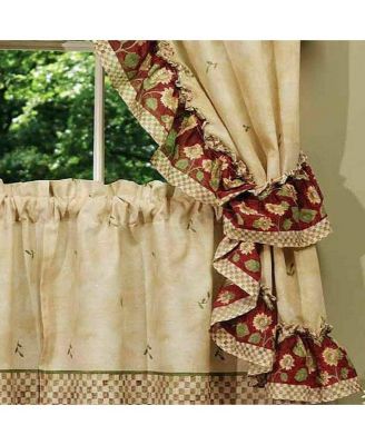 Sunflower Complete 5 Piece Cottage Kitchen Curtain Set - 58 in. W x in. L