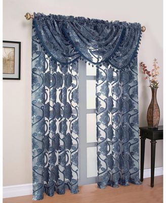 Organza Sheer Milawi Complete 5 Piece Window Curtain Set
