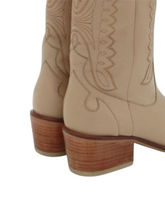 Women's Suede Leather Western Cowboy Booties