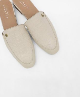 Bond Croc-Embossed Leather Slip-On Mules