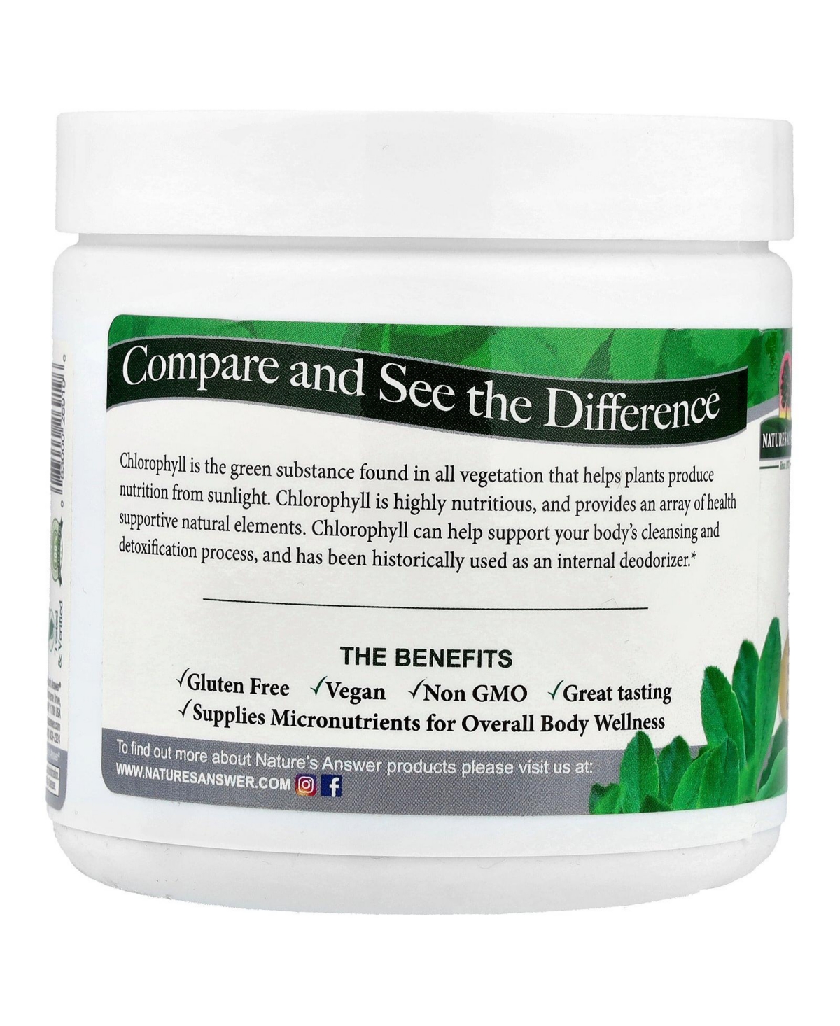 Nature's Answer Chlorophyll Gummies 60 Count | Natural Internal Deodorant | Skin & Hair