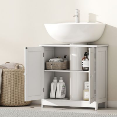 Wooden Under Sink Bathroom Storage Cabinet 3 Shelves Vanity,