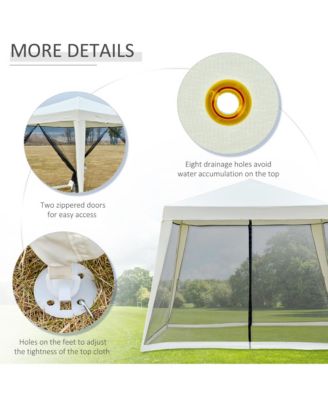 Outdoor Sun Shade Gazebo Canopy Tent with Mesh Screen Walls