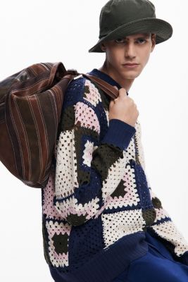 Men's Crochet patch sweatshirt